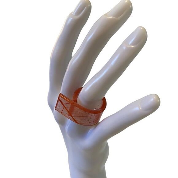 Awesome Acrylic Translucent Orange Ring. Purchased at Palm Springs Gallery - Picture 5 of 5